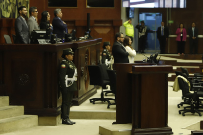 La exministra de Energía Andrea Arrobo no llegó a la Asamblea.