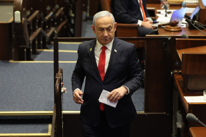 Jerusalén. El primer ministro Benjamin Netanyahu, en el parlamento.