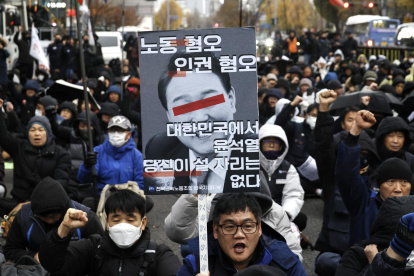 Protesta contra el presidente de Corea del Sur, Yoon Suk-yeol, este 5 de diciembre en Seul.
