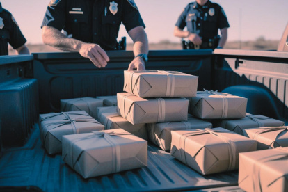 ILUSTRACIÓN. Los paquetes estaban encaletados en una camioneta.