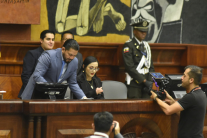 La Asamblea Nacional durante la sesión en la que se discutió el juicio político contra Andrea Arrobo.
