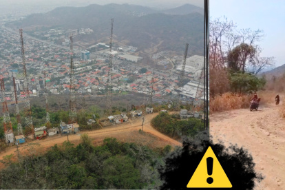 La cima de Cerro Azul, donde operan instalaciones de comunicación, en el noroeste de Guayaquil. En las últimas semanas se han visto a motorizados sospechosos.