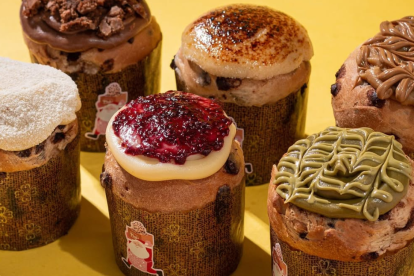 Mini panettones rellenos de Pinki Bakes.