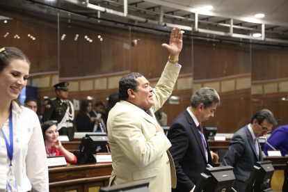 Jorge Chamba, quien llegó a la Asamblea con la bandera de Construye y ahora es un fiel oficialista, intervino en ese punto del orden del día.