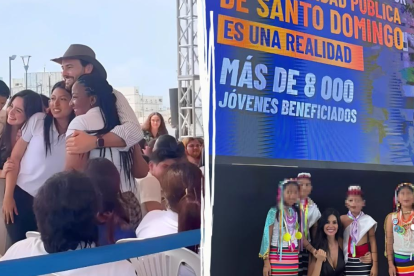 El exministro Niels Olsen y la exasesora de la Presidencia, Diana Jácome, en eventos públicos de Gobierno, pese a ser candidatos.