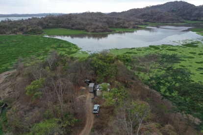 Vista aérea de la zona en la que se hallaron los cuerpos.