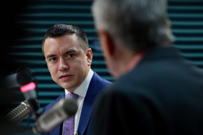 El presidente Daniel Noboa, en enlace radial, este 23 de diciembre.