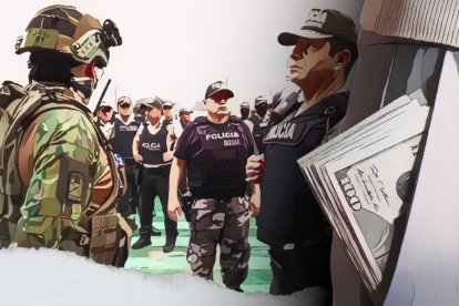 Fotomontaje para graficar este tema relacionado con el presupuesto de seguridad.