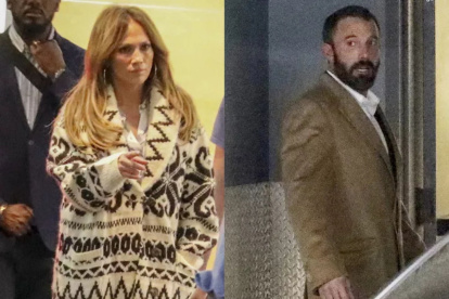 Jlo y Ben Affleck llegando a su cena.