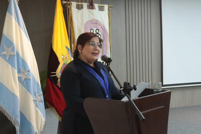 María Delia García Jouvin,presidenta de Acorvol, durante su intervención.