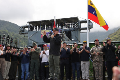 El ministro de Interior y Justicia de Venezuela, Diosdado Cabello, hablando durante un acto con la Fuerza Armada Nacional Bolivariana (FANB)