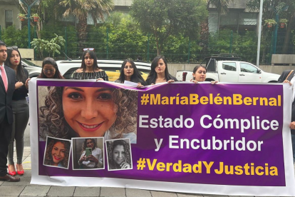 Concentración por justicia para María Belén Bernal, víctima de femicidio, en septiembre del 2022.