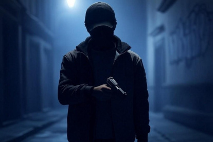 Foto referencial de un menor con un arma