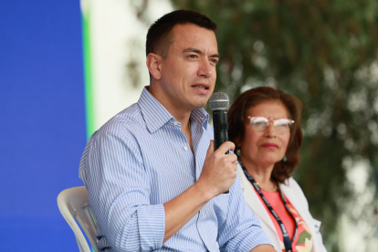 El presidente Daniel Noboa insistió en su posición sobre la licencia para la camapaña.