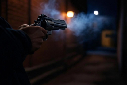 Foto referencial de arma disparándose