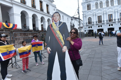 El 5 de enero en la Plaza Grande se congregaron los seguidores de Noboa.