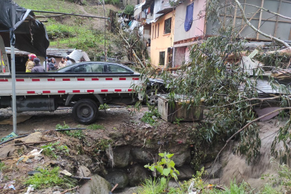 Vartias viviendas quedaron afectadas por las fuertes lluvias.