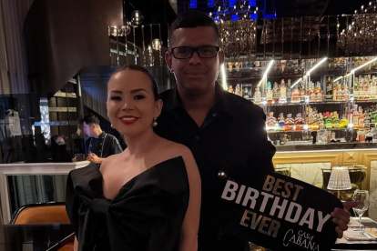 Silvana con su esposo.