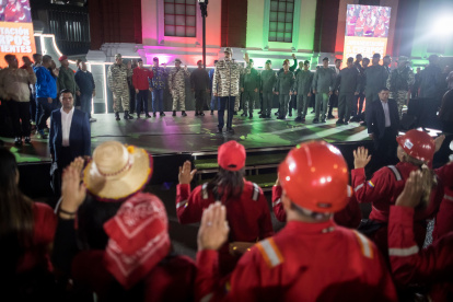 El presidente de Venezuela, Nicolás Maduro, participa durante un acto este martes en Caracas (Venezuela).