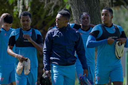 Los jugadores de Liga de Quito realizan la pretemporada en su complejo.