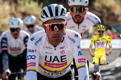 Jhonatan Narváez (i) se viene entrenando con el UAE desde noviembre del 2024.