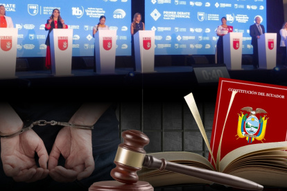 Fotomontaje relacionado con propuesta electoral de implementar la cadena perpetua para jueces corruptos.