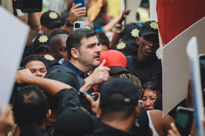 Alcalde. Aquiles Álvarez en la última sesión itinerante del Concejo Cantonal.