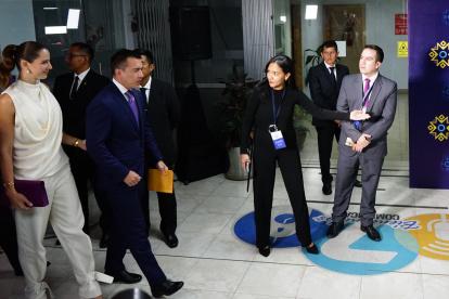 Escenario. Noboa previo al Debate 2025.