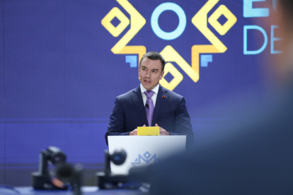 Debate. Daniel Noboa durante la cita.