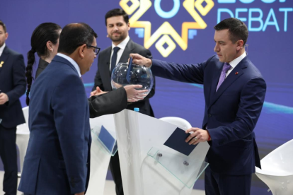 Daniel Noboa integró el primer grupo del debate presidencial.
