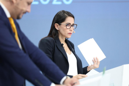 Luisa González fue interpelada por Iván Saquicela, en el debate presidencial.