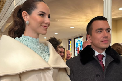 Lavinia Valbonesi y Daniel Noboa en Estados Unidos.