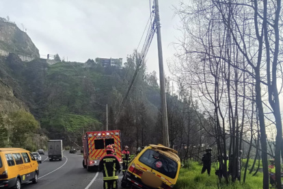 Un siniestro de tránsito se registró en la Av. Simón Bolívar, cerca del puente de Guápulo el pasado 13 de enero