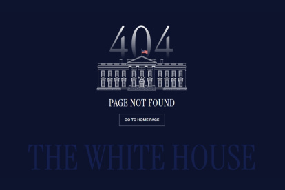 La página oficial de la Casa Blanca en español muestra un error al ingresar.