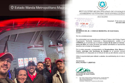 Foto de Aquiles Álvarez en el estadio Metropolitano, de Madrid, se difundió en redes sociales.