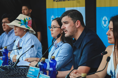 El alcalde de Guayaquil, Aquiles Álvarez, en una sesión itinerante del Concejo Cantonal.