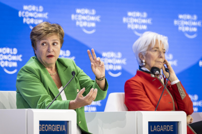 Kristalina Georgieva, directora del FMI, y Christine Lagarde, directora del Banco Central Europeo.