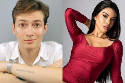 Los creadores de contenido Alessandro Guzmán y Alexandra Chávez.