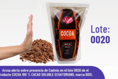 Este 27 de enero, Arcsa detectó cadmio en un lote de cocoa. El lote fue retirado.