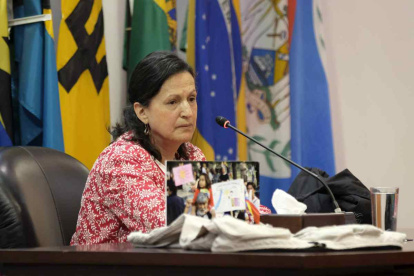 Rosario Parra, quien fue pareja del fotógrafo Julio García, participa en una audiencia ante la Corte Interamericana de Derechos Humanos (CorteIDH).