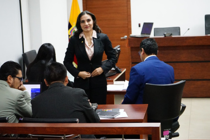 La vicepresidenta Verónica Abad asistió este 29 de enero a la audiencia en Quito.