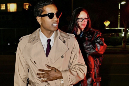 A$AP Rocky y Rihanna camino al juicio penal en Los Ángeles el 29 de enero de 2025.