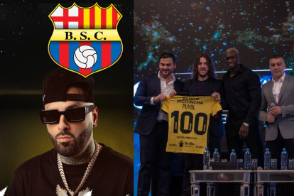 Noche Amarilla con Nicky Jam, Carles Puyol y Felipe Caicedo.