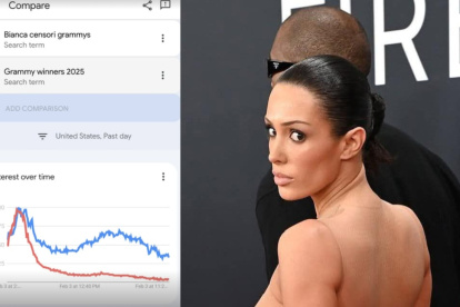 Kanye West y Bianca Censori en los Grammy.