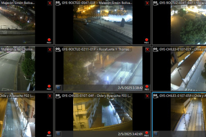 Imágenes capturaras por la cámaras de videovigilancia de Guayaquil que confirmaron que no se reportaron emergencias.