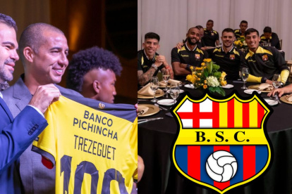 El campeón del mundo, David Trezeguet compartió la Cena Amarilla junto a los jugadores del Barcelona SC.