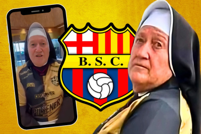 Alexandra Marcillo es una monja franciscana, hincha de Barcelona SC.