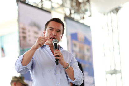El presidente-candidato Daniel Noboa.