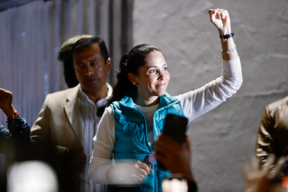 La candidata del correísmo, Luisa González, tildó de victoria los resultados.