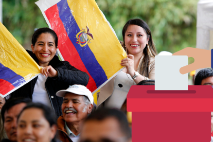 Simpatizantes de Daniel Noboa en Coca.